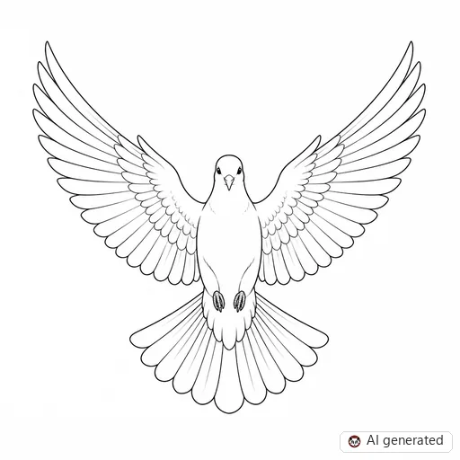 Dove tattoo design in Fine-Line style