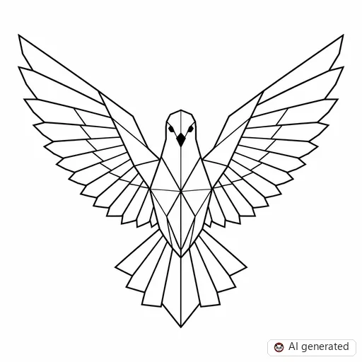 Dove tattoo design in Geometric style