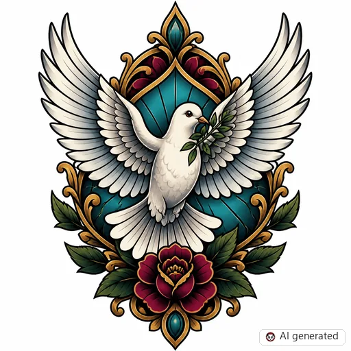 Taube-Tattoo-Entwurf im Stil Neo-Traditional