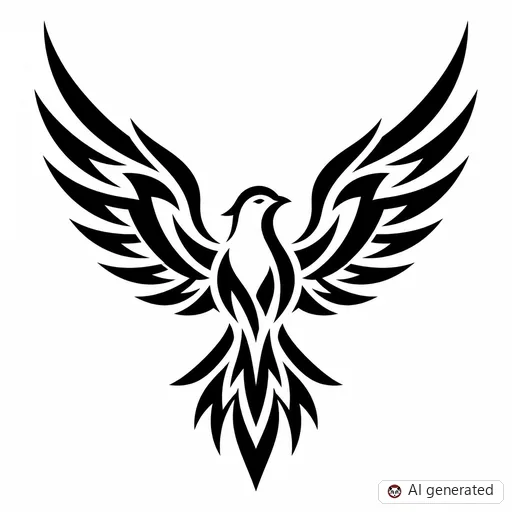 Dove tattoo design in Tribal style