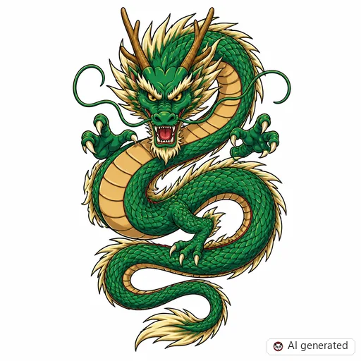 Drache-Tattoo-Entwurf im Stil Anime