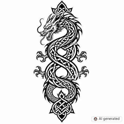Disegno di tatuaggio Drago in stile Celtico