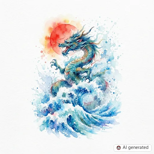 Projekt tatuażu Smok w stylu Watercolor