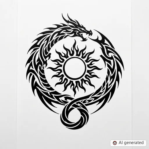 Projekt tatuażu Smok w stylu Tribal
