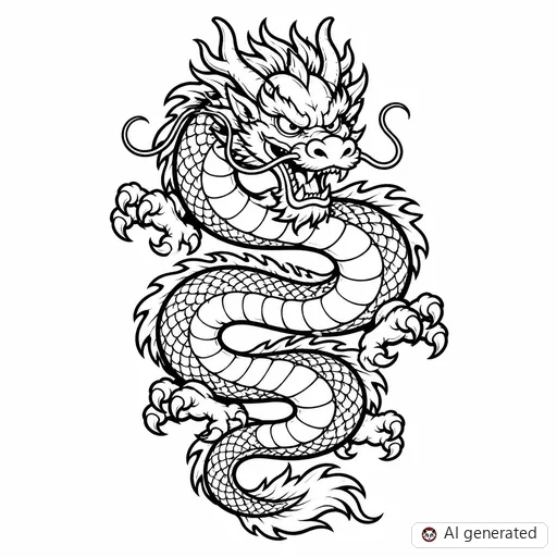 Dragon tattoo design in New School style