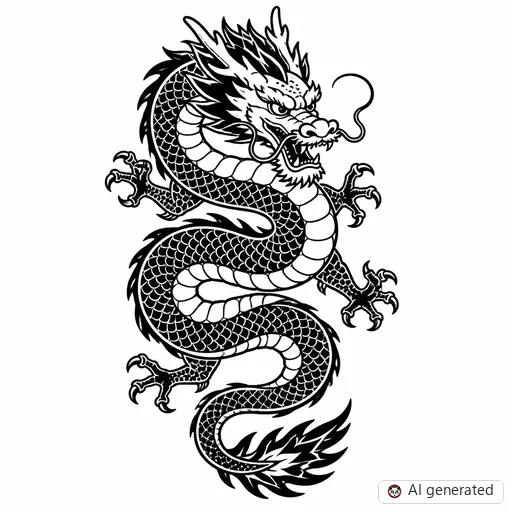 Dragon tattoo design in Traditional style