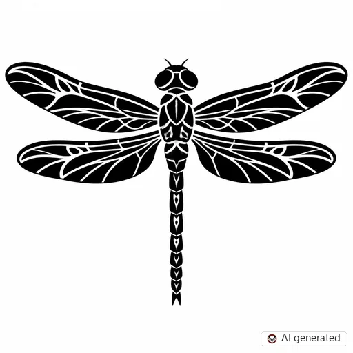 Dragonfly tattoo design in Blackwork style