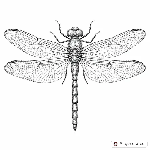 Dragonfly tattoo design in Dotwork style