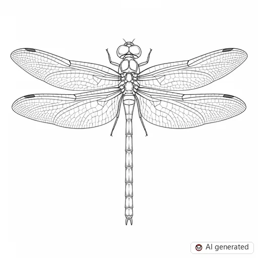 Dragonfly tattoo design in Fine-Line style