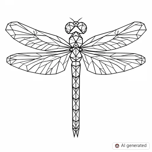 Dragonfly tattoo design in Geometric style