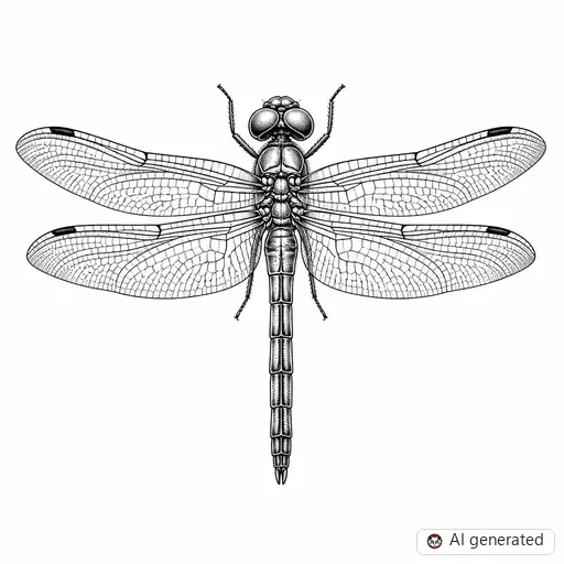 Dragonfly tattoo design in Illustrative style