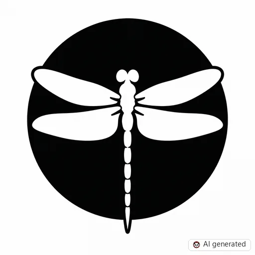 Libelle-Tattoo-Entwurf im Stil Negative Space