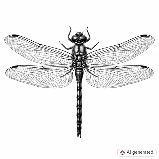 Dragonfly tattoo design in Realism style