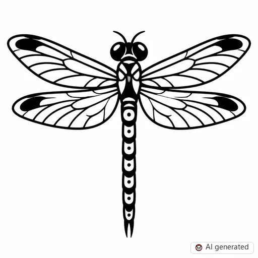 Dragonfly tattoo design in Traditional style