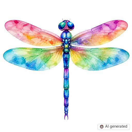 Dragonfly tattoo design in Watercolor style