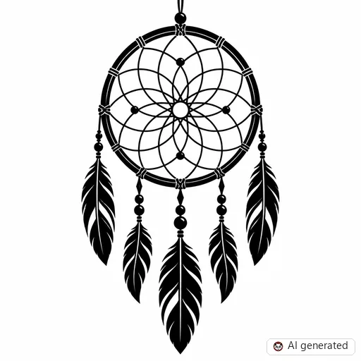 Dreamcatcher tattoo design in Blackwork style