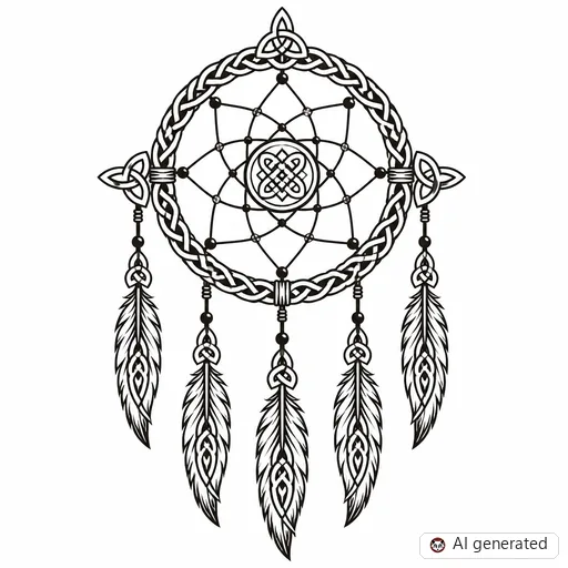 Disegno di tatuaggio Acchiappasogni in stile Celtico