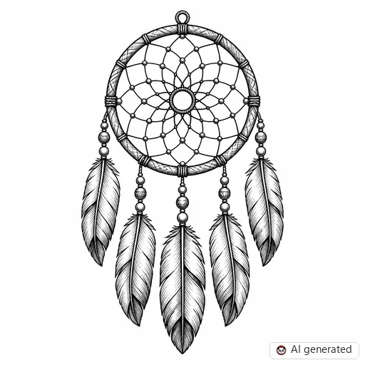 Dreamcatcher tattoo design in Illustrative style