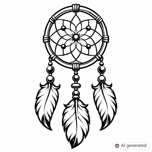Dreamcatcher tattoo design in New School style