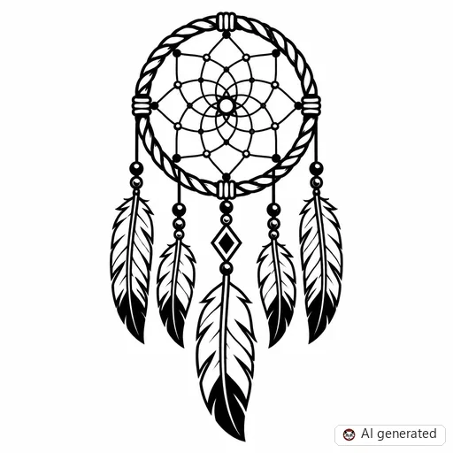 Dreamcatcher tattoo design in Traditional style