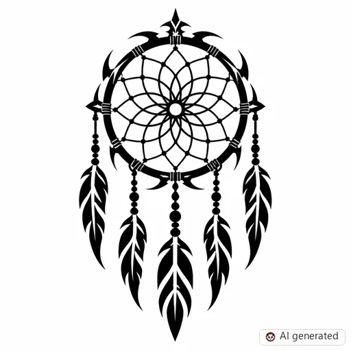Dreamcatcher tattoo design in Tribal style