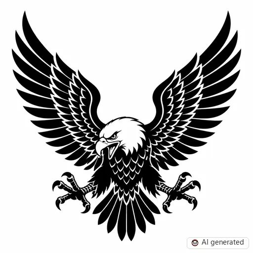 Eagle tattoo design in Blackwork style