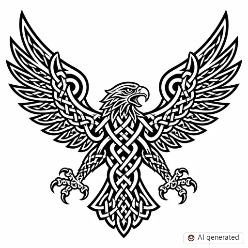 Disegno di tatuaggio Aquila in stile Celtico
