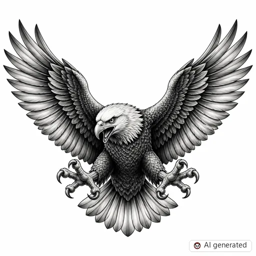 Adler-Tattoo-Entwurf im Stil Chicano