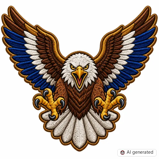 Diseño de tatuaje de Águila en estilo Bordado