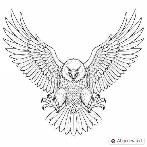 Eagle tattoo design in Fine-Line style