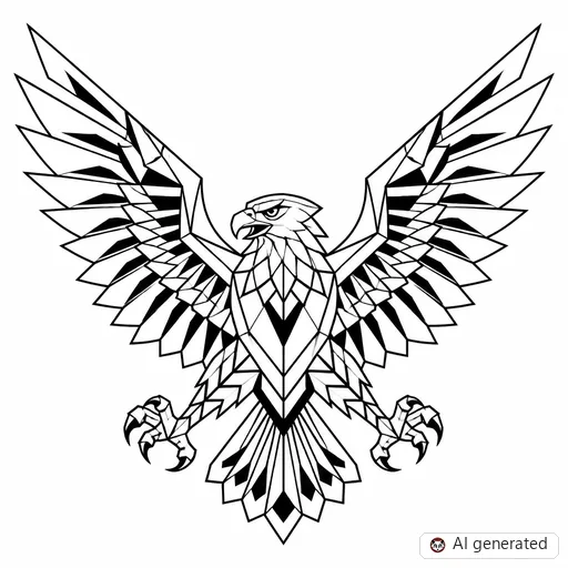 Eagle tattoo design in Geometric style