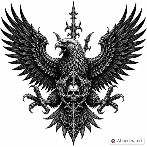 Disegno di tatuaggio Aquila in stile Gothic