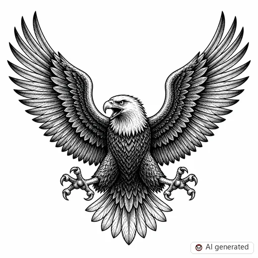 Eagle tattoo design in Illustrative style