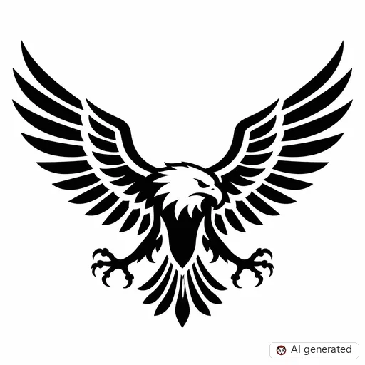Adler-Tattoo-Entwurf im Stil Negative Space
