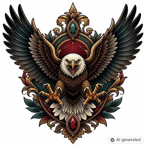 Adler-Tattoo-Entwurf im Stil Neo-Traditional