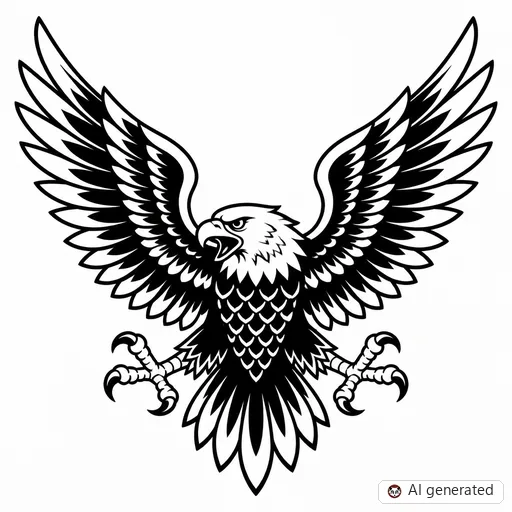 Eagle tattoo design in Traditional style