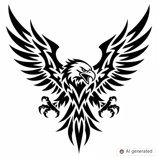 Eagle tattoo design in Tribal style
