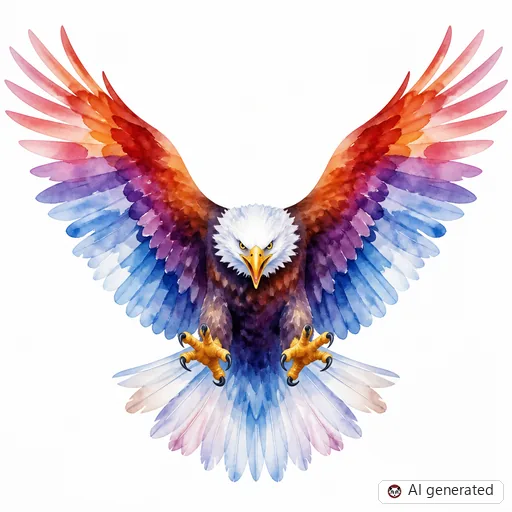 Eagle tattoo design in Watercolor style
