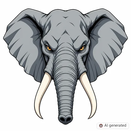 Elefant-Tattoo-Entwurf im Stil Anime