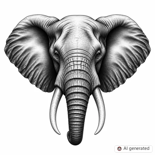 Elephant tattoo design in Black & Grey style