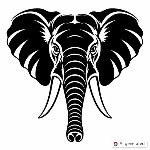 Elephant tattoo design in Blackwork style