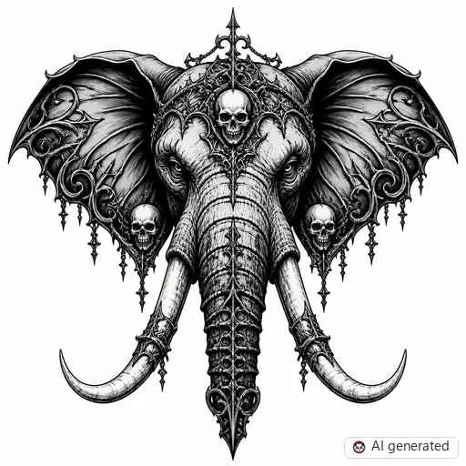 Disegno di tatuaggio Elefante in stile Gothic