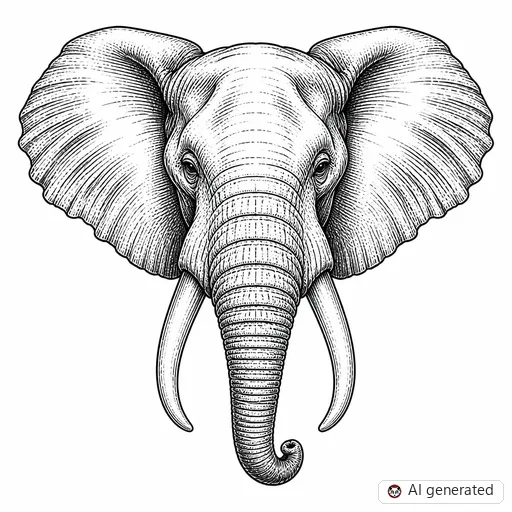 Elephant tattoo design in Illustrative style