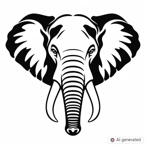 Elefant-Tattoo-Entwurf im Stil Negative Space