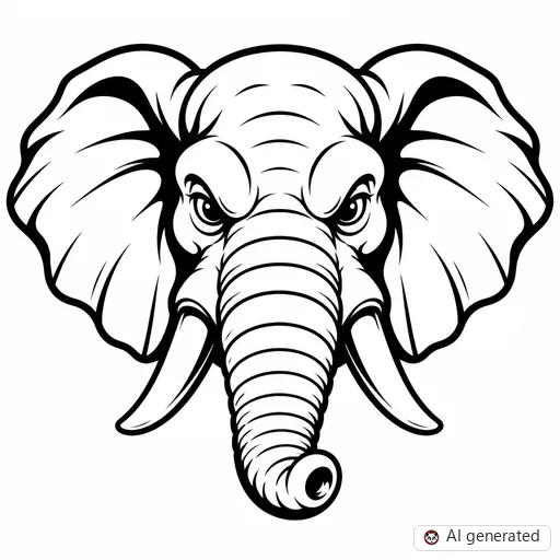 Elephant tattoo design in New School style