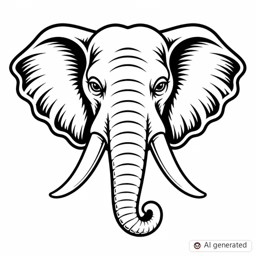 Elephant tattoo design in Traditional style