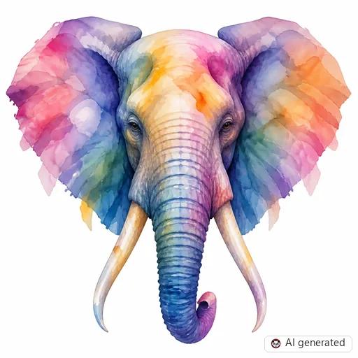 Elephant tattoo design in Watercolor style
