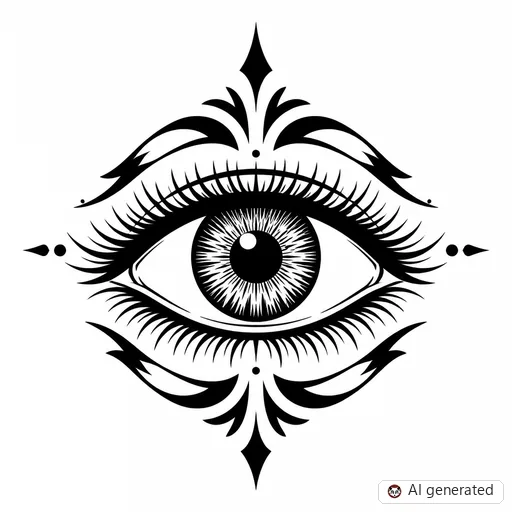 Eye tattoo design in Blackwork style