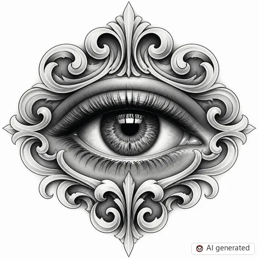 Auge-Tattoo-Entwurf im Stil Chicano