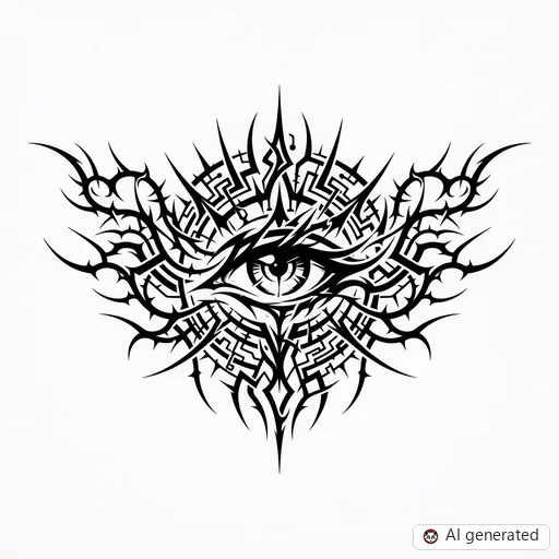 Disegno di tatuaggio Occhio in stile Cybersigilism